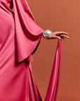 XANTHE MAXI DRESS IN HOT PINK SATIN CREPE
