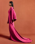 XANTHE MAXI DRESS IN HOT PINK SATIN CREPE