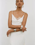 DIA MAXI DRESS IN IVORY CHIFFON - De La Vali