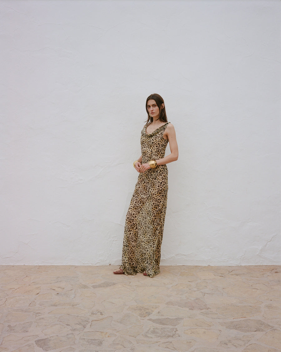 GALERA MAXI DRESS SILK CHIFFON EL FELINO