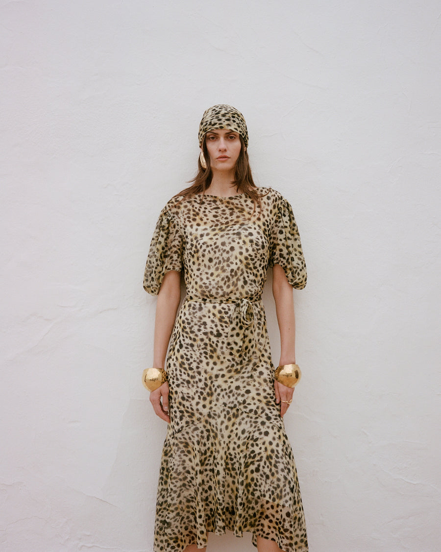 ANITA MIDI DRESS SILK CHIFFON EL FELINO