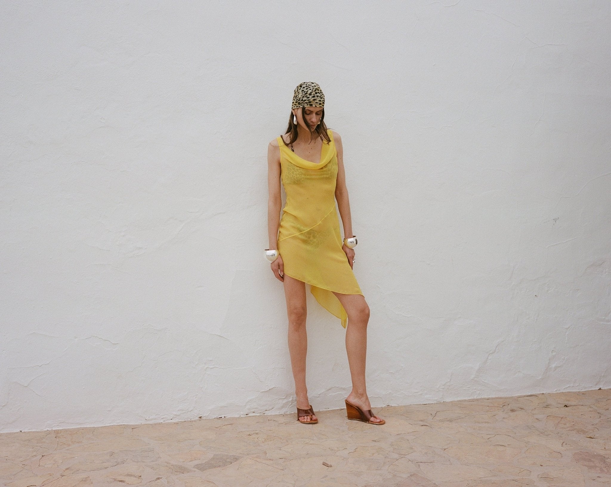 ARENA MINI DRESS SILK CHIFFON SUN YELLOW - De La Vali