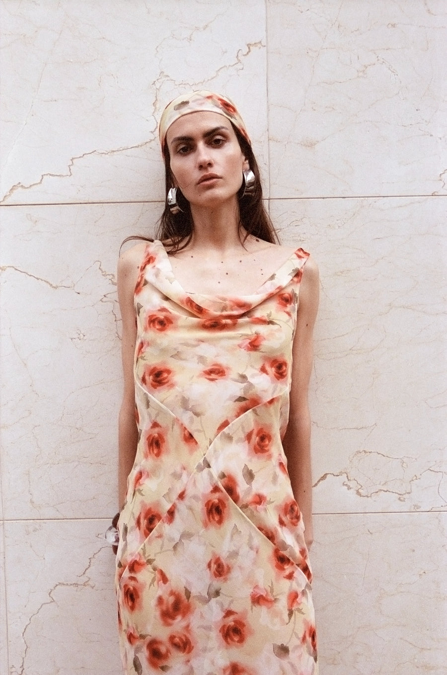 GALERA MAXI DRESS SILK CHIFFON LA ROSA