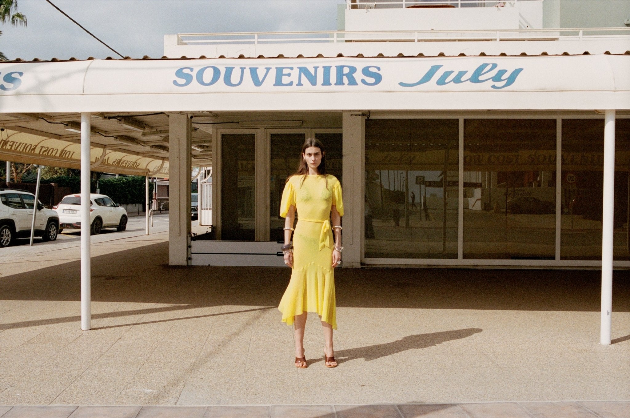 ANITA MIDI DRESS SILK CHIFFON SUN YELLOW - De La Vali