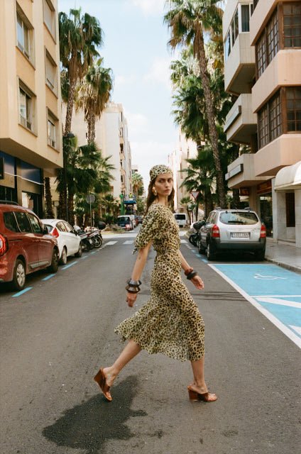 ANITA MIDI DRESS SILK CHIFFON EL FELINO - De La Vali