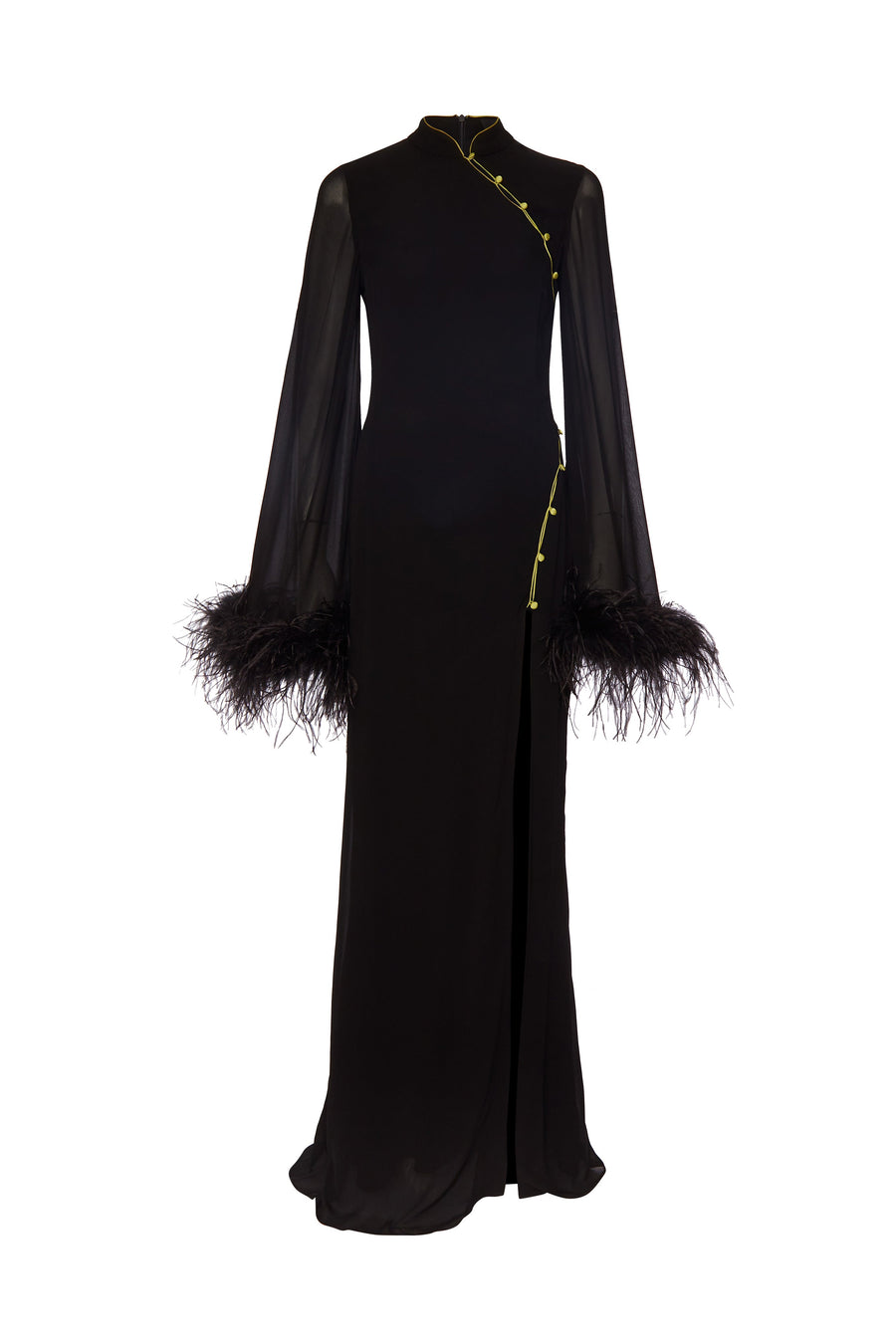 LISA MARIE MAXI DRESS IN BLACK CHIFFON - De La Vali