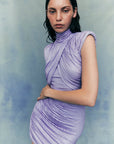 METROPOLITAN MINI DRESS IN LILAC EMBELLISHED JERSEY