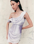 BRULEE MINI DRESS IN LAVENDER SILK SATIN