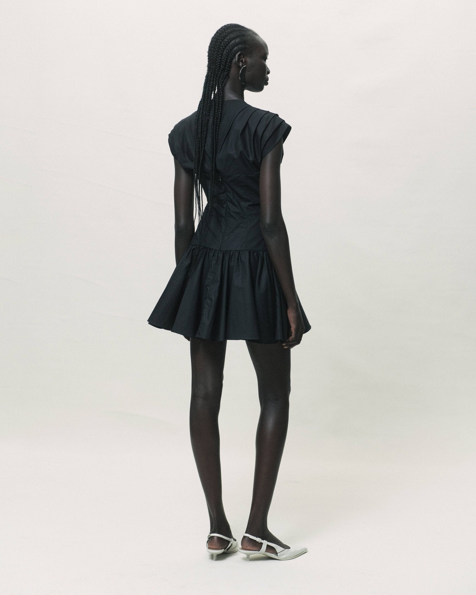 BESO MINI DRESS IN BLACK COTTON - De La Vali