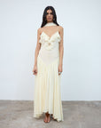 HARMATTAN MIDI DRESS IN CREAM GEORGETTE - De La Vali