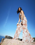 LUMA TROUSERS IN CACHEMIRA PRINT VISCOSE GEORGETTE - De La Vali