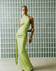 MAHA MAXI DRESS IN GREEN JERSEY - De La Vali