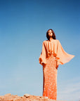 PALMA CAPE & TOP IN ORANGE BEADED MESH - De La Vali