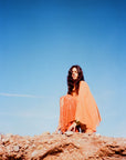 PALMA CAPE & TOP IN ORANGE BEADED MESH - De La Vali