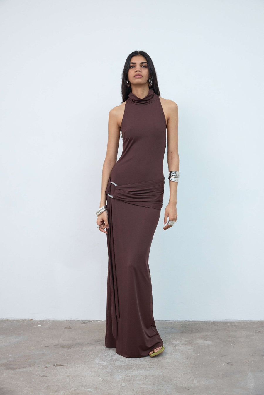 de la vali brown dress RENNER MINI DRESS