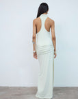 AIDANA MAXI DRESS IN CREAM SPANDEX JERSEY - De La Vali
