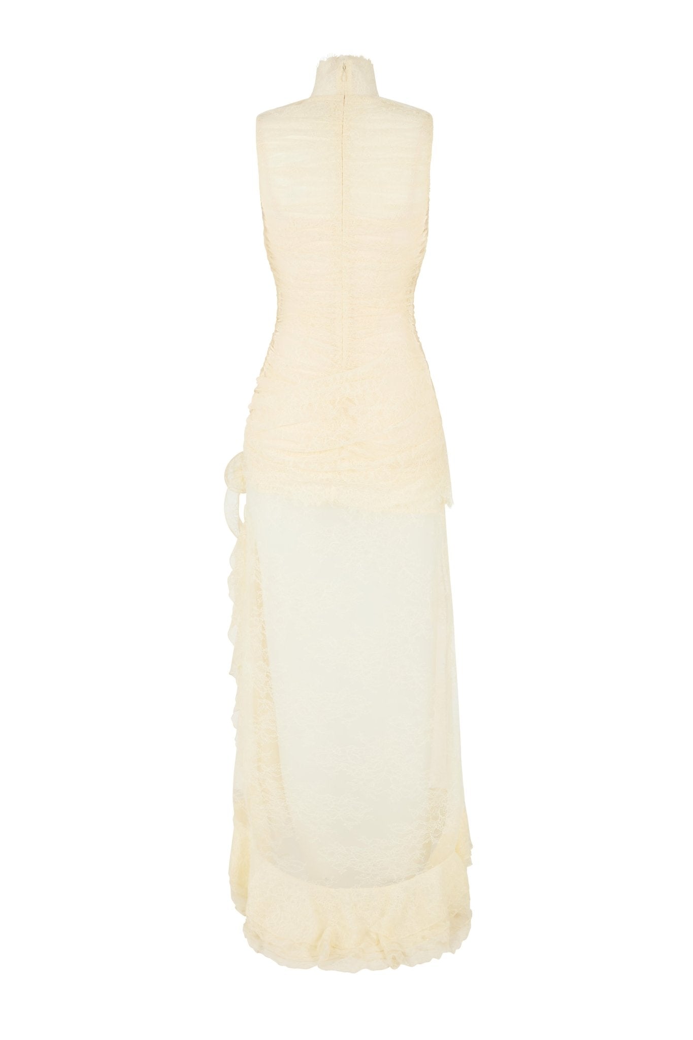 AUSTERE MAXI DRESS IN IVORY LACE - De La Vali