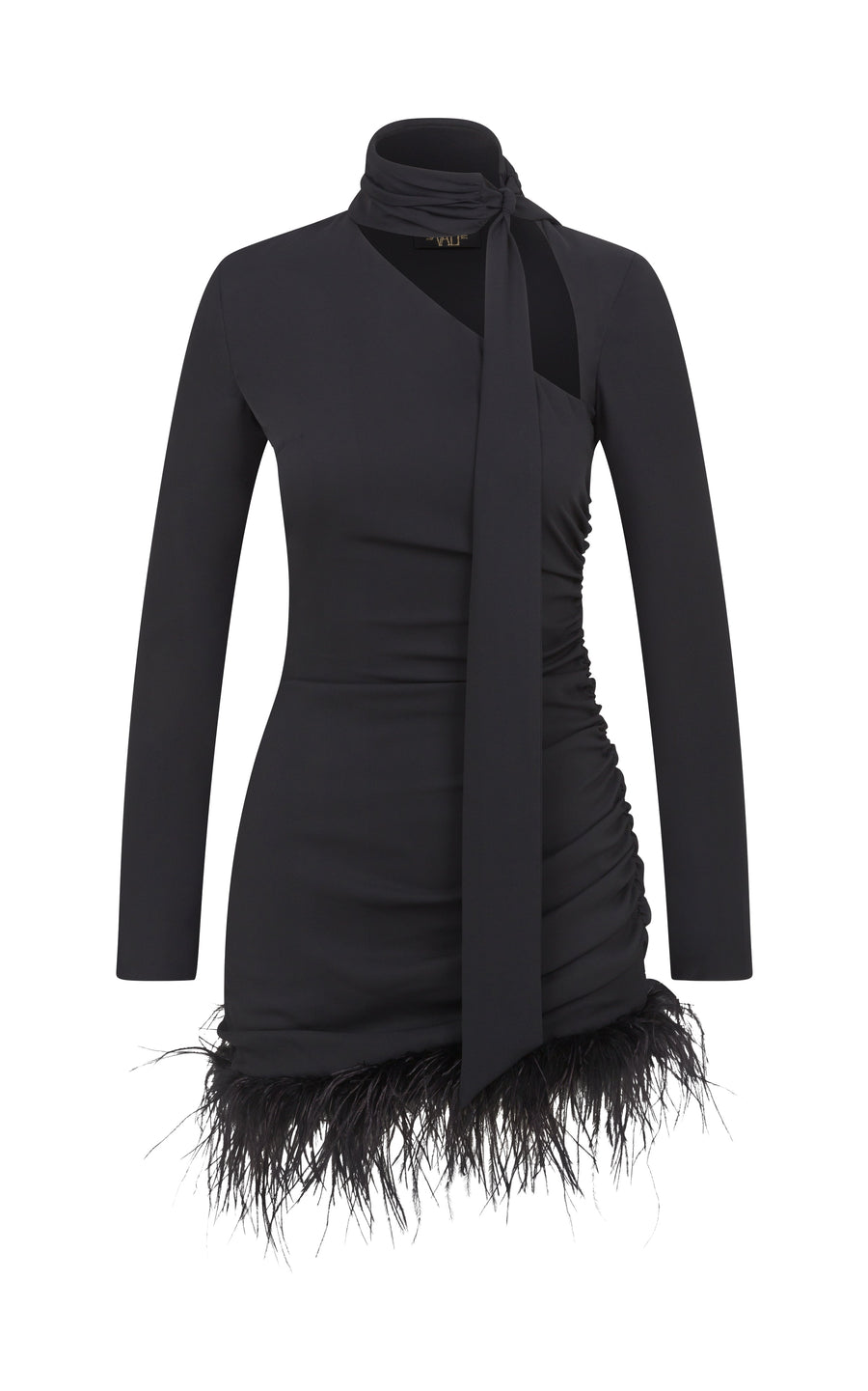 AVENUE MINI DRESS IN BLACK CHIFFON