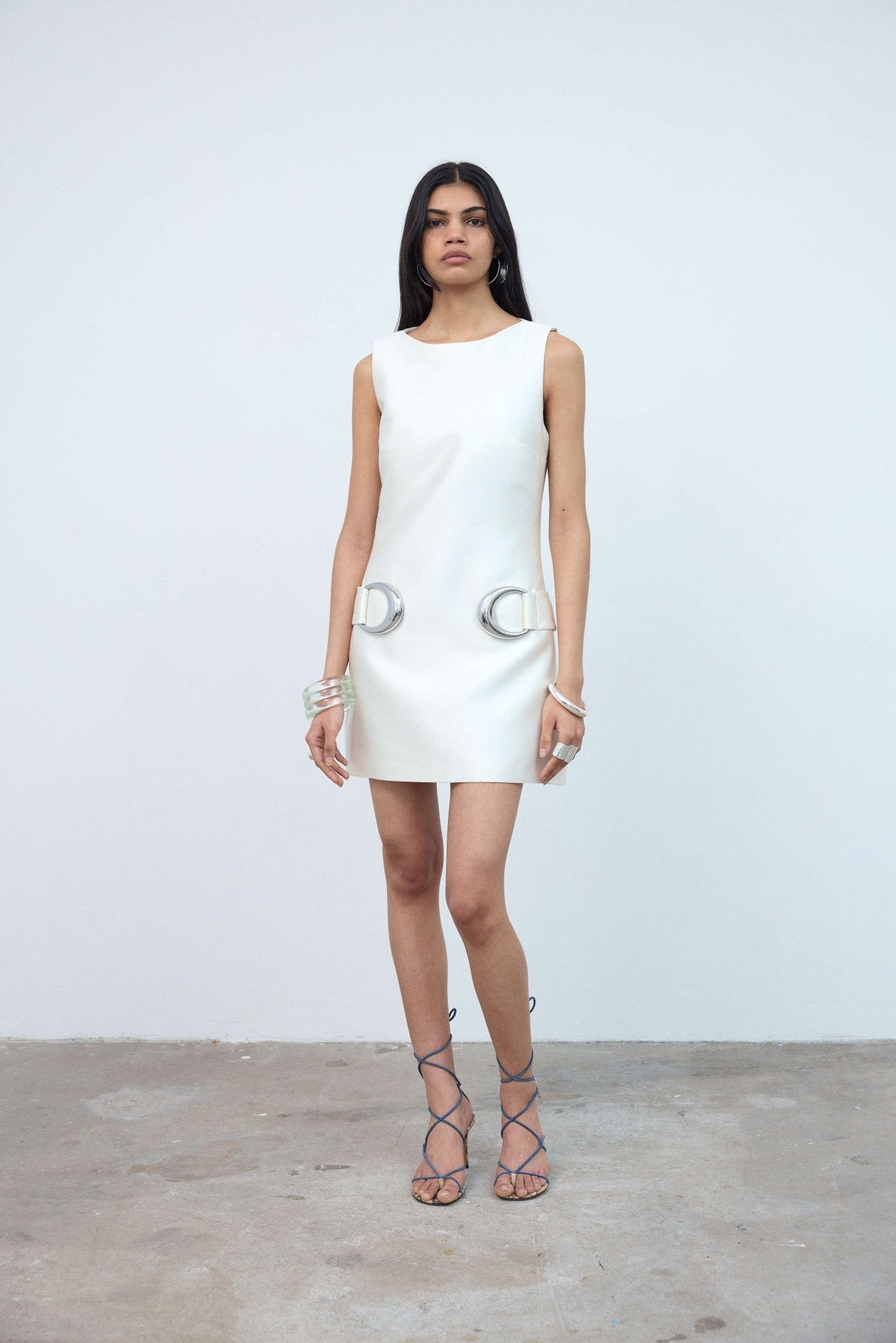 AYDA MINI DRESS IN IVORY TWILL - De La Vali