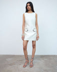 AYDA MINI DRESS IN IVORY TWILL - De La Vali