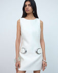 AYDA MINI DRESS IN IVORY TWILL - De La Vali