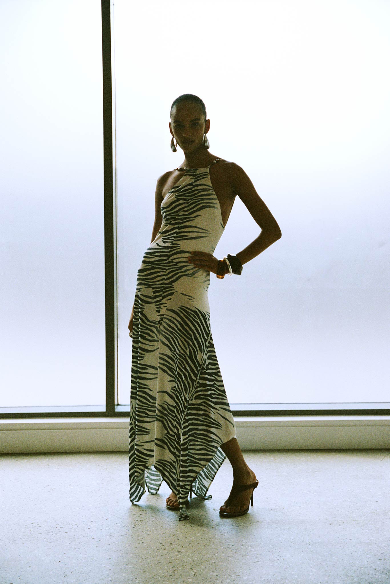 ARTEMIS MIDI DRESS IN ZEBRA PRINT JERSEY - De La Vali
