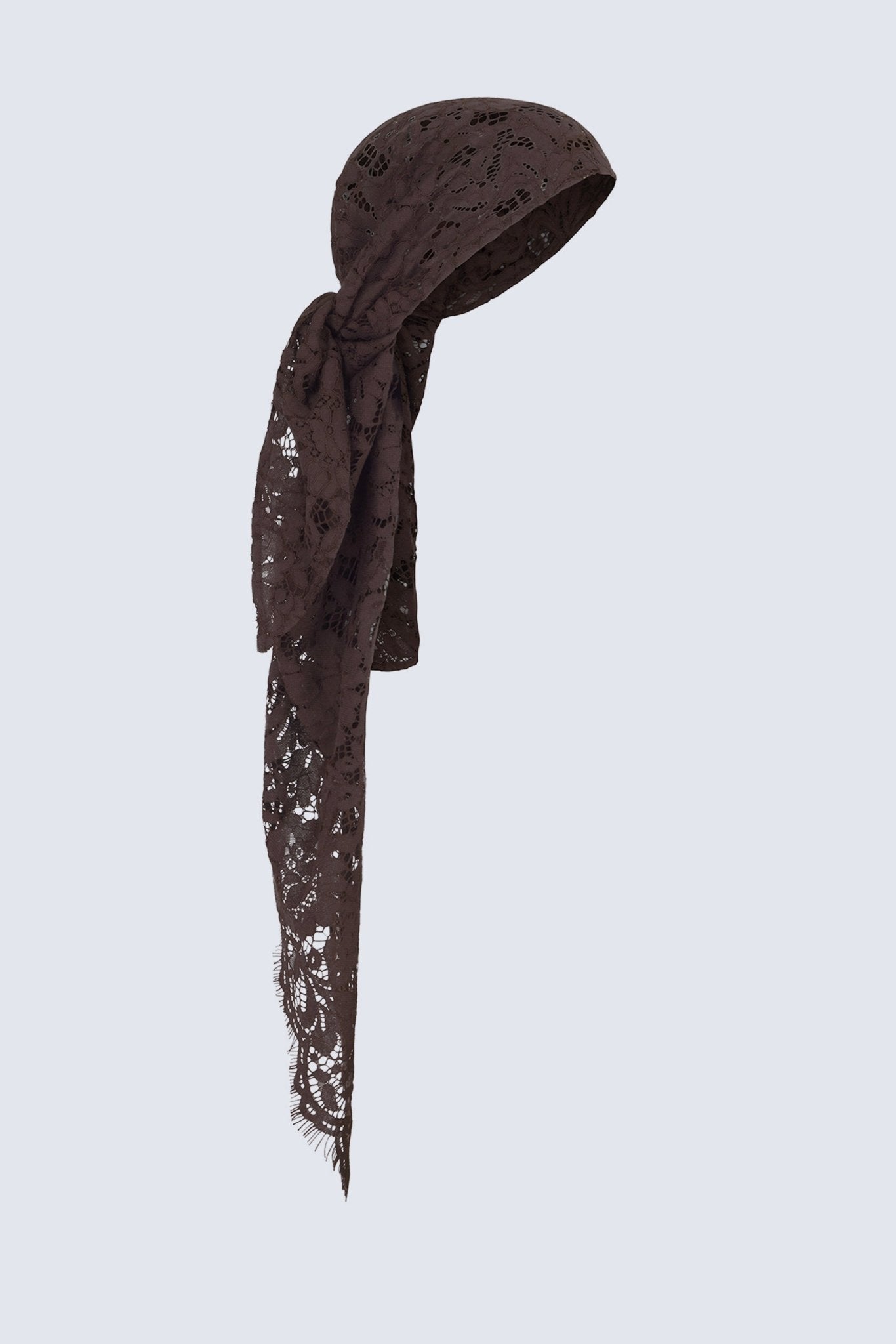 BONITA HEADSCARF IN BROWN COTTON LACE - De La Vali