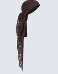 BONITA HEADSCARF IN BROWN COTTON LACE - De La Vali