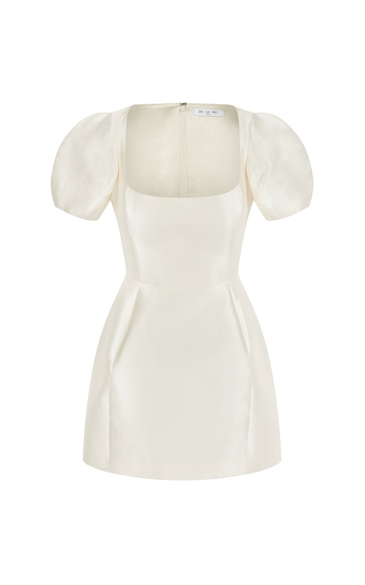 CANNOLI MINI DRESS IN IVORY TWILL - De La Vali