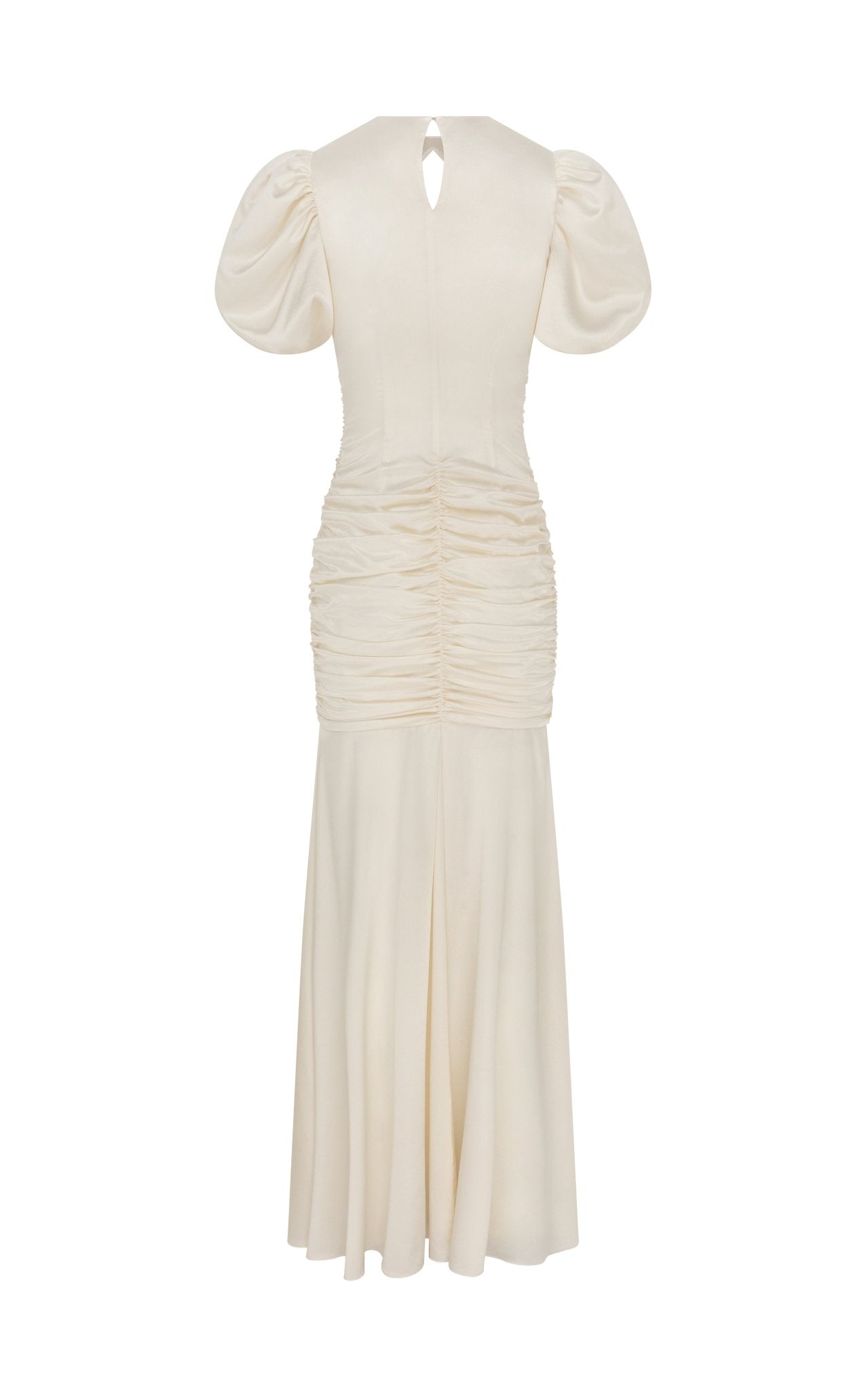 OLYMPIA MAXI DRESS IN IVORY SILK SATIN (MADE TO ORDER) - De La Vali