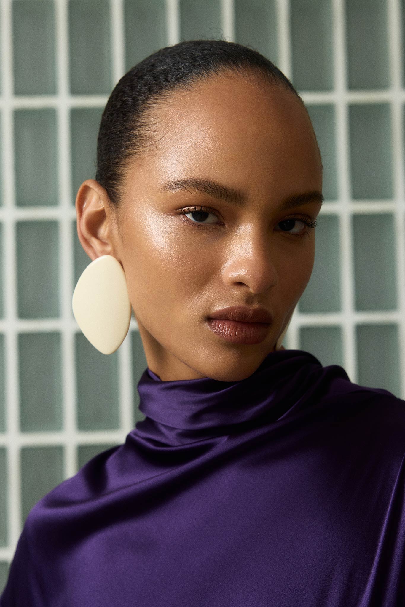 BAYAMO LONG DRESS IN PURPLE SILK SATIN - De La Vali