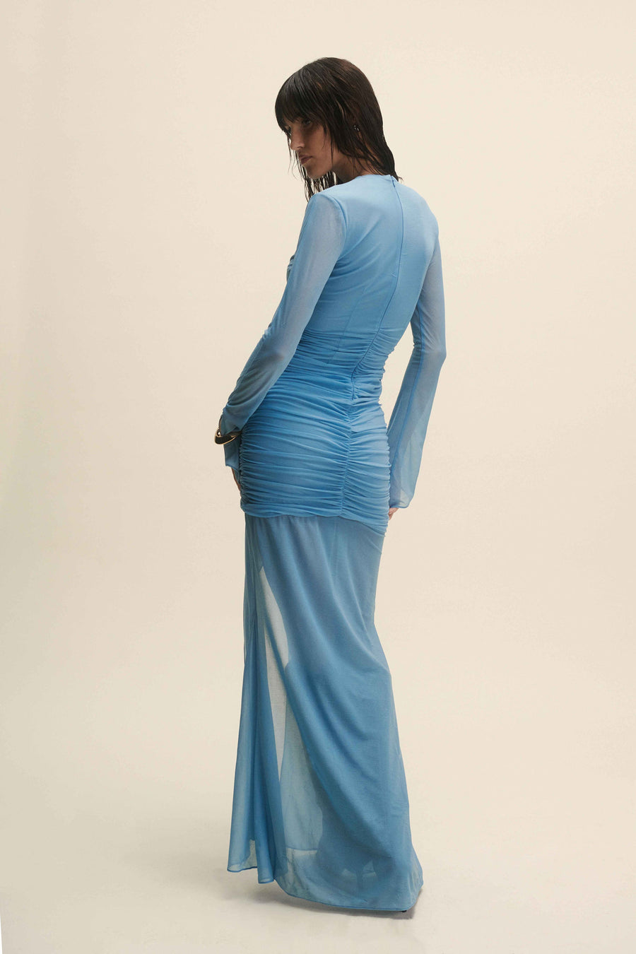 CEYLON MAXI DRESS IN PETROL JERSEY