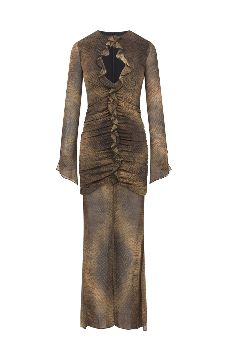 CEYLON MAXI DRESS IN BASILISK BEIGE JERSEY