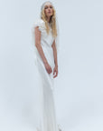 AMANCIA MAXI DRESS IN IVORY SILK SATIN - De La Vali