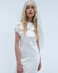 AMANCIA MAXI DRESS IN IVORY SILK SATIN - De La Vali