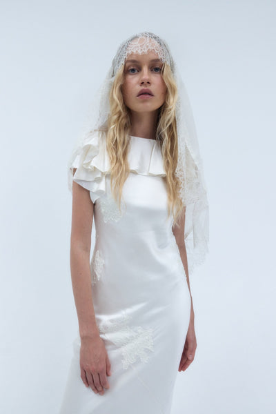 amai maxi dress in white Amancia Maxi Dress in Ivory Silk Satin