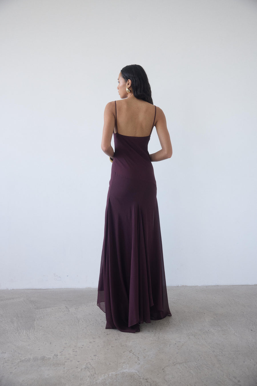 ATTICA MAXI DRESS IN EARTH SILK CHIFFON