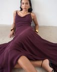 ATTICA MAXI DRESS IN EARTH SILK CHIFFON