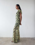 BOUGAINVILLEA CHIFFON MAXI DRESS IN ART DECO FLORAL