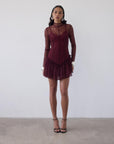 BRISA MINI DRESS IN EARTH LACE