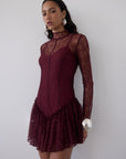 BRISA MINI DRESS IN EARTH LACE