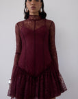 BRISA MINI DRESS IN EARTH LACE