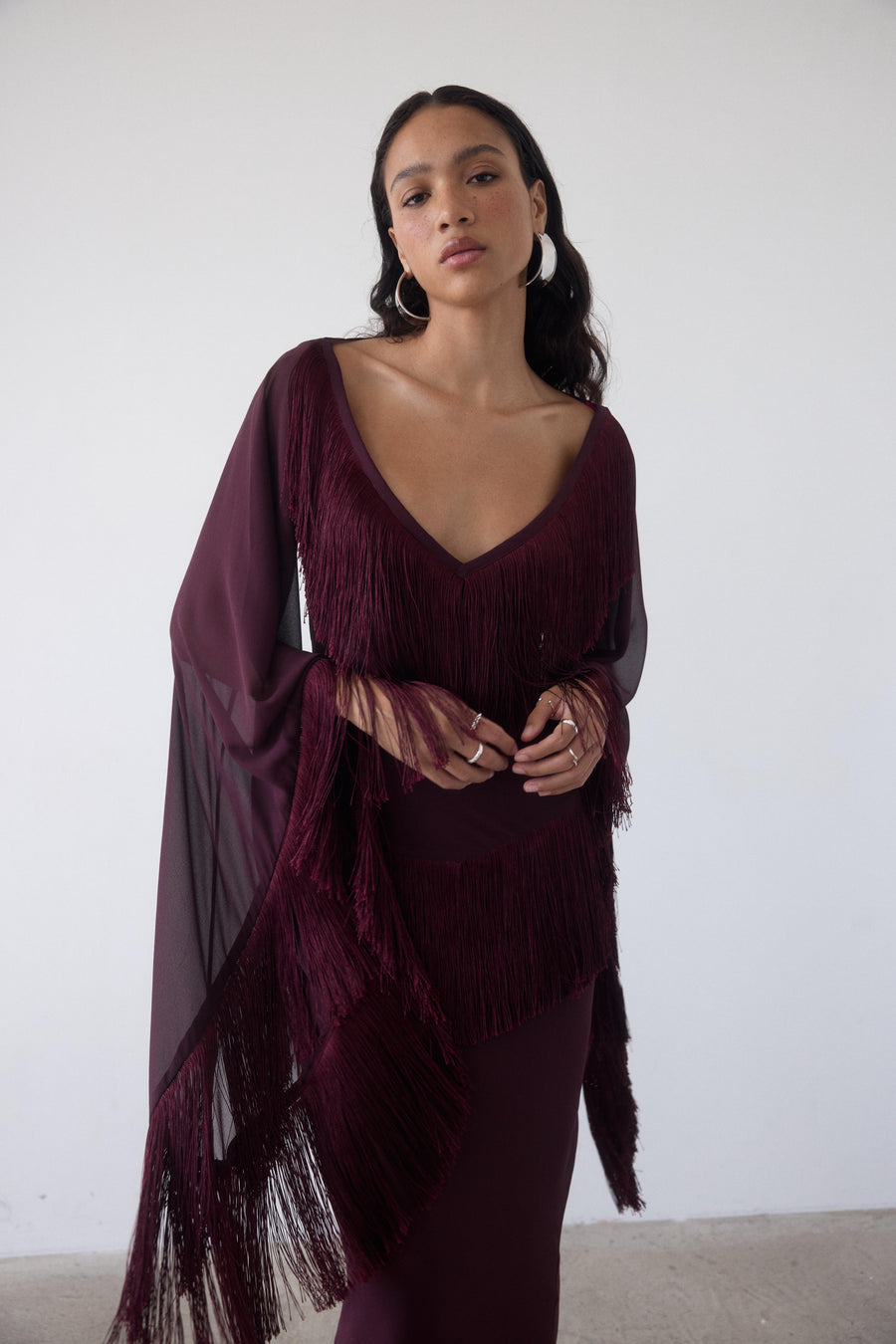 CRISTAL MAXI DRESS IN EARTH CHIFFON