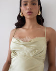 DORADA MINI DRESS IN SAND SILK SATIN