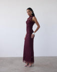 LUCHO MAXI DRESS IN EARTH LACE