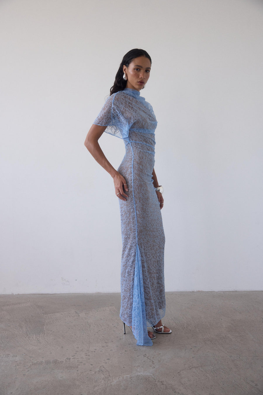LUCHO MAXI DRESS IN SKY LACE