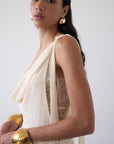 MISTRAL MIDI DRESS IN CREAM CHIFFON & LACE