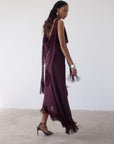 MISTRAL MIDI DRESS IN EARTH CHIFFON & LACE