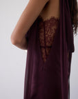 MISTRAL MIDI DRESS IN EARTH CHIFFON & LACE