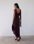 MISTRAL MIDI DRESS IN EARTH CHIFFON & LACE
